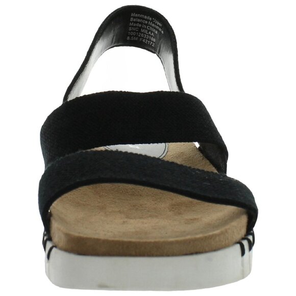 Style & Co. Women's Milaa Canvas Wedge Footbed Sandals Black Size 9 Medium - Picture 3 of 4